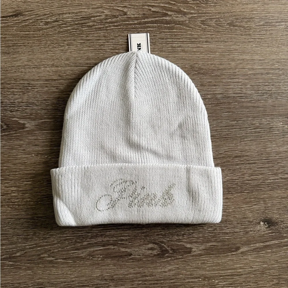 PINK Victoria's Secret Soft White Knit Hat